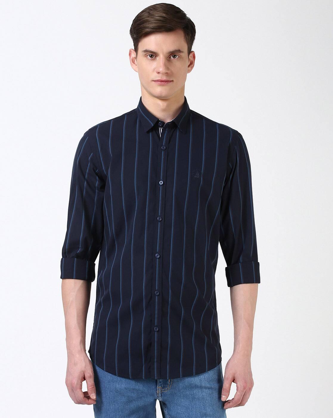 Men Striped Slim Fit Cotton Shirt