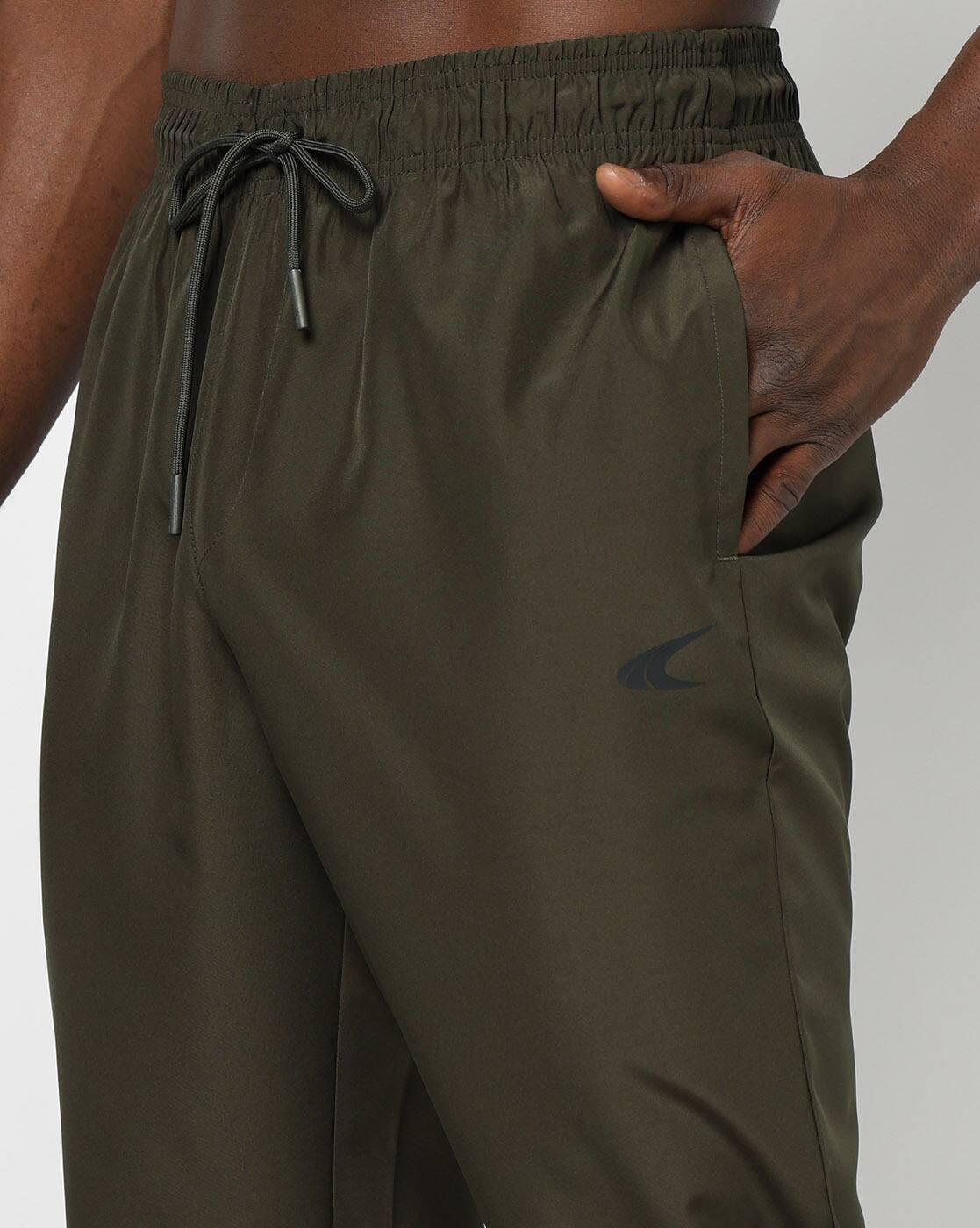 Men Straight Track Pants with Insert Pockets