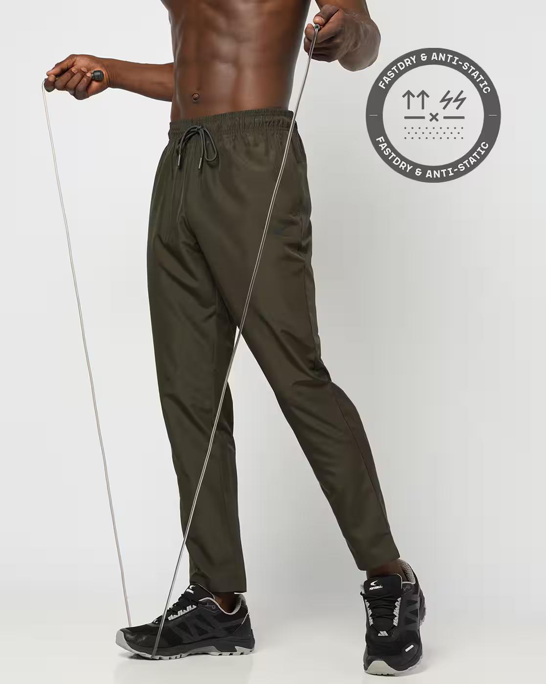 Men Straight Track Pants with Insert Pockets