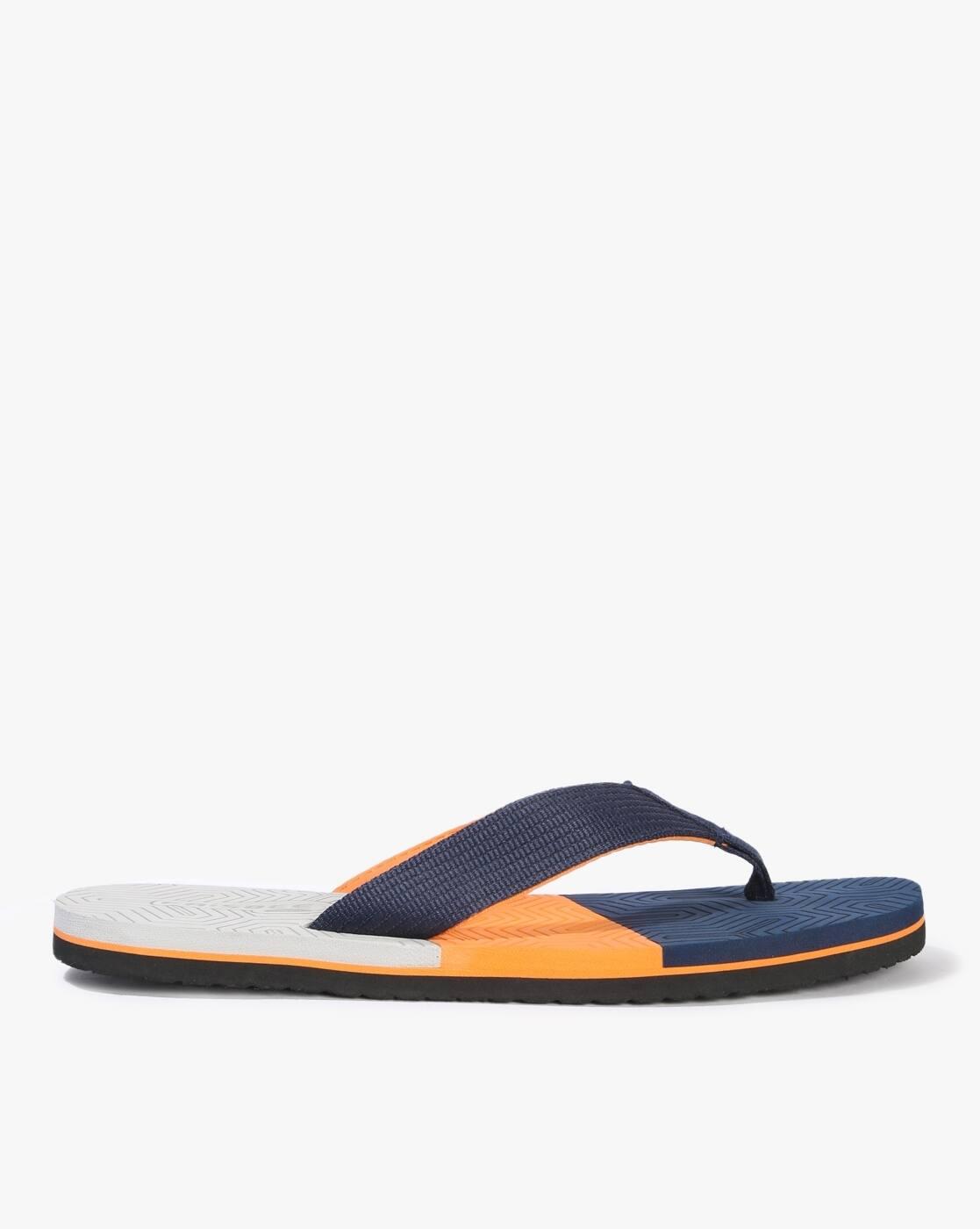 Men Colourblock Thong-Strap Flip-Flops