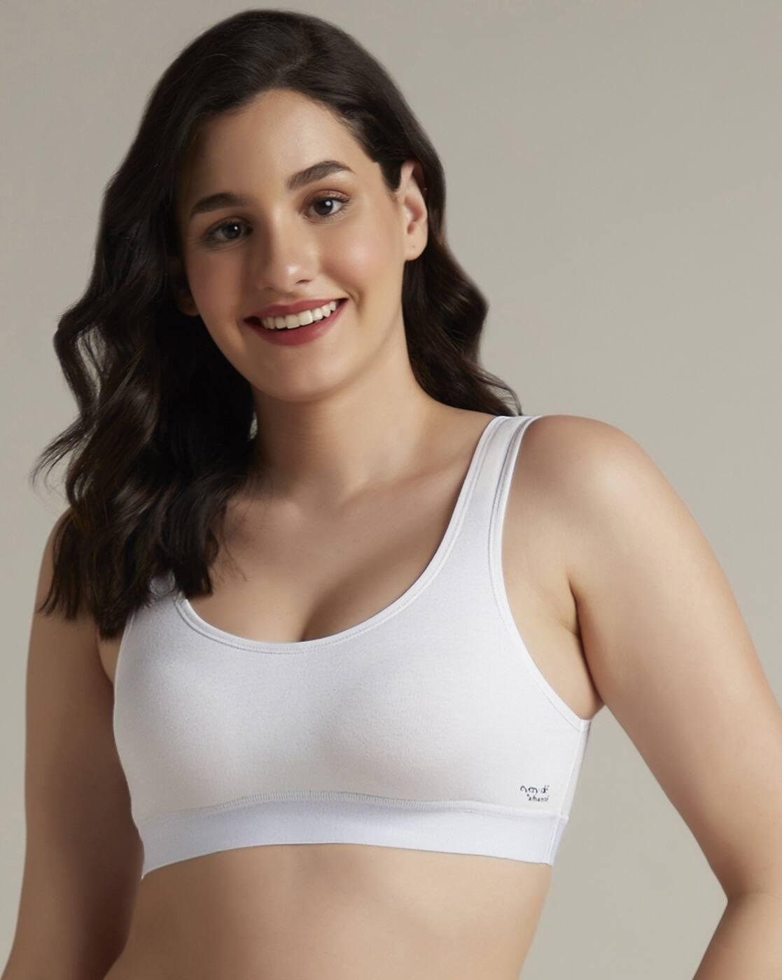 Women Easy Slip-On Non-Padded Non-Wired Cotton Bra