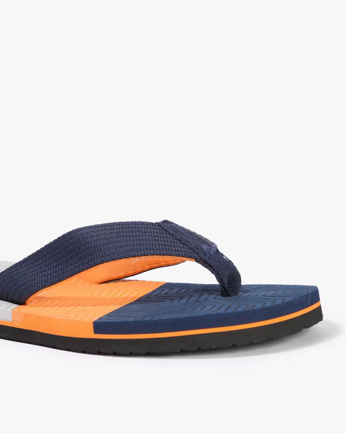 Men Colourblock Thong-Strap Flip-Flops