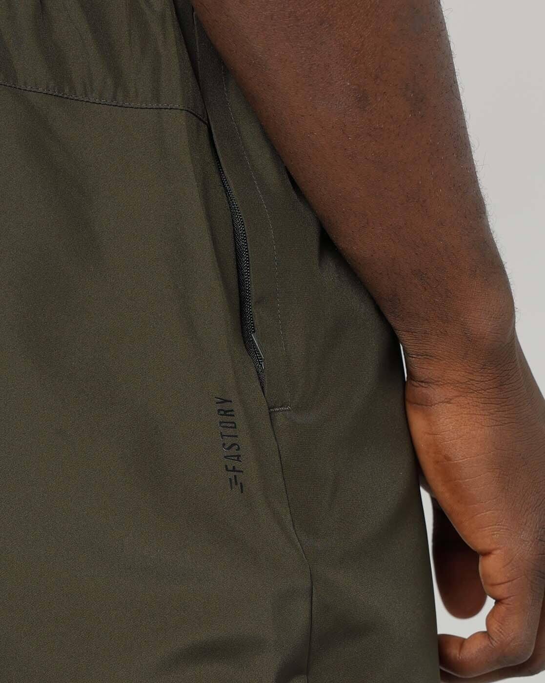 Men Straight Track Pants with Insert Pockets
