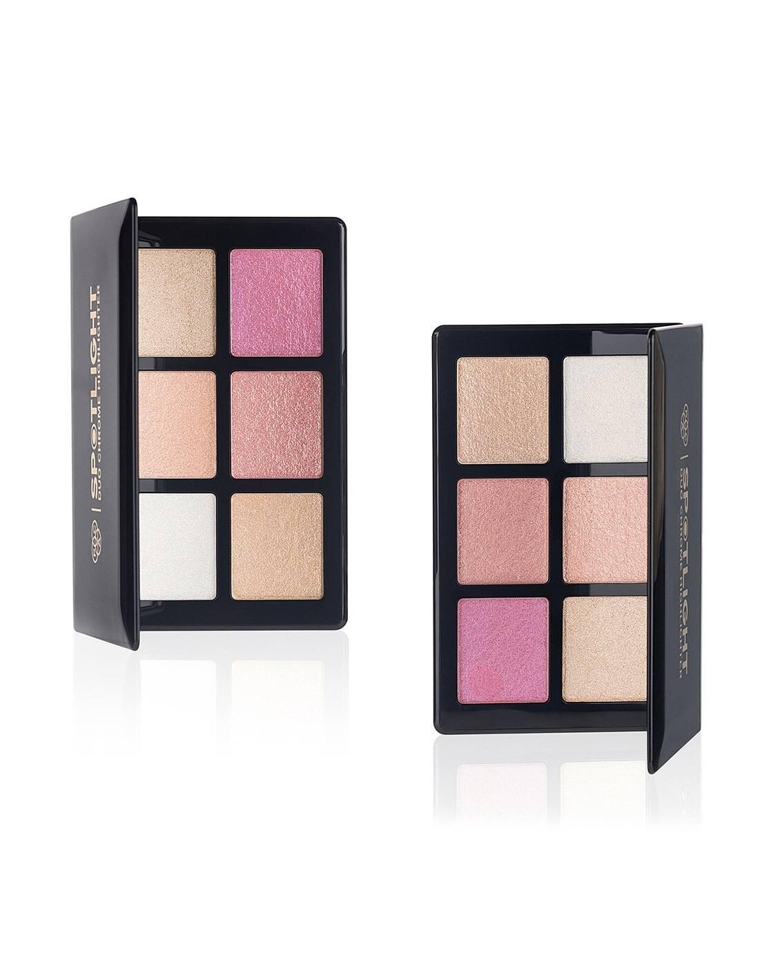 Spotlight Duo Chrome Highlighter Palette Smooth Blendable Multi Chromes Intense Payoff