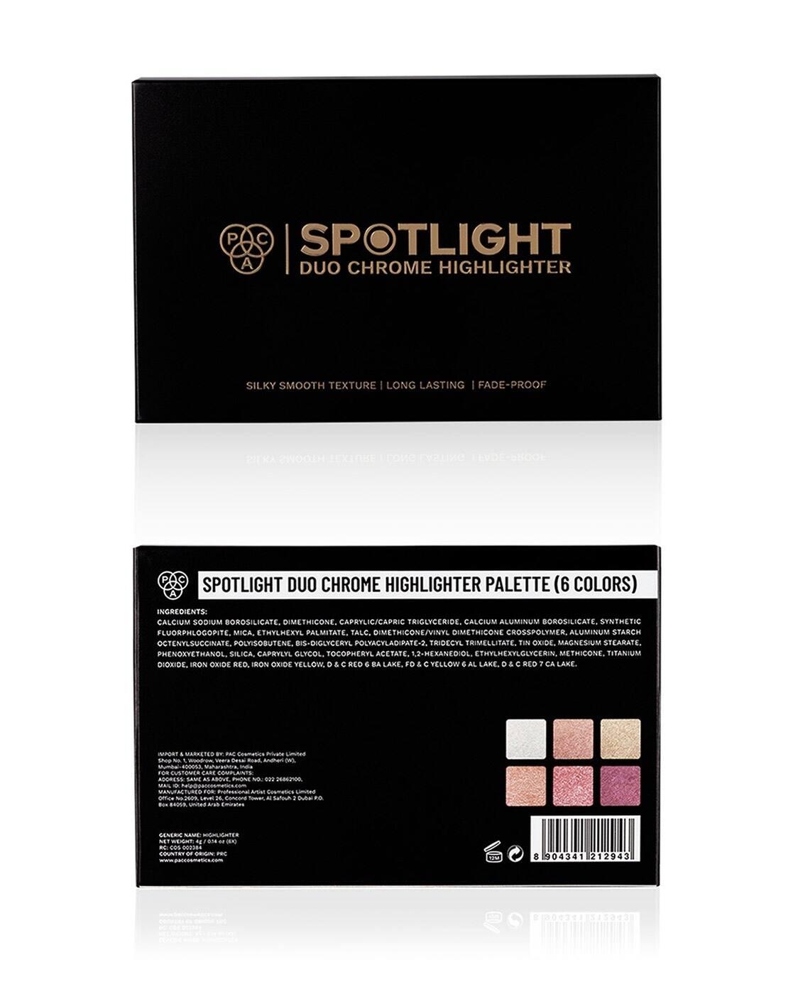 Spotlight Duo Chrome Highlighter Palette Smooth Blendable Multi Chromes Intense Payoff