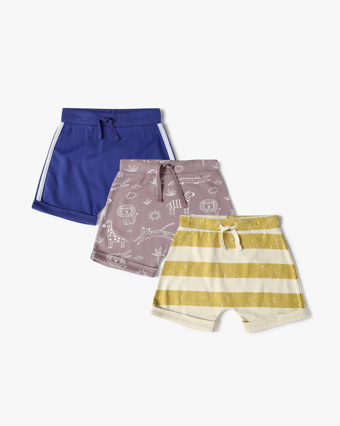 Boys Pack of 3 Printed Regular Fit Shorts
