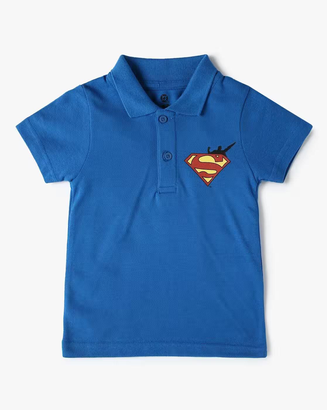SS25 TB POLO SUPERMAN ICON, BLUE, 12-18M