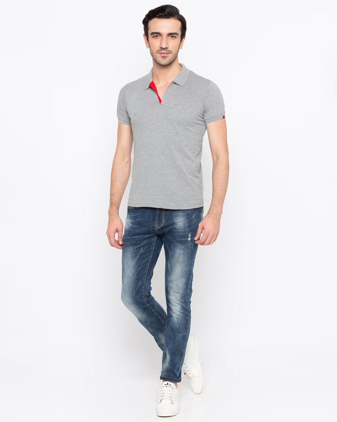 Men Slim Fit Polo T-Shirt
