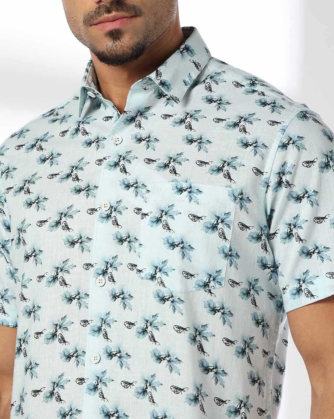 Men Floral Print Slim Fit Shirt