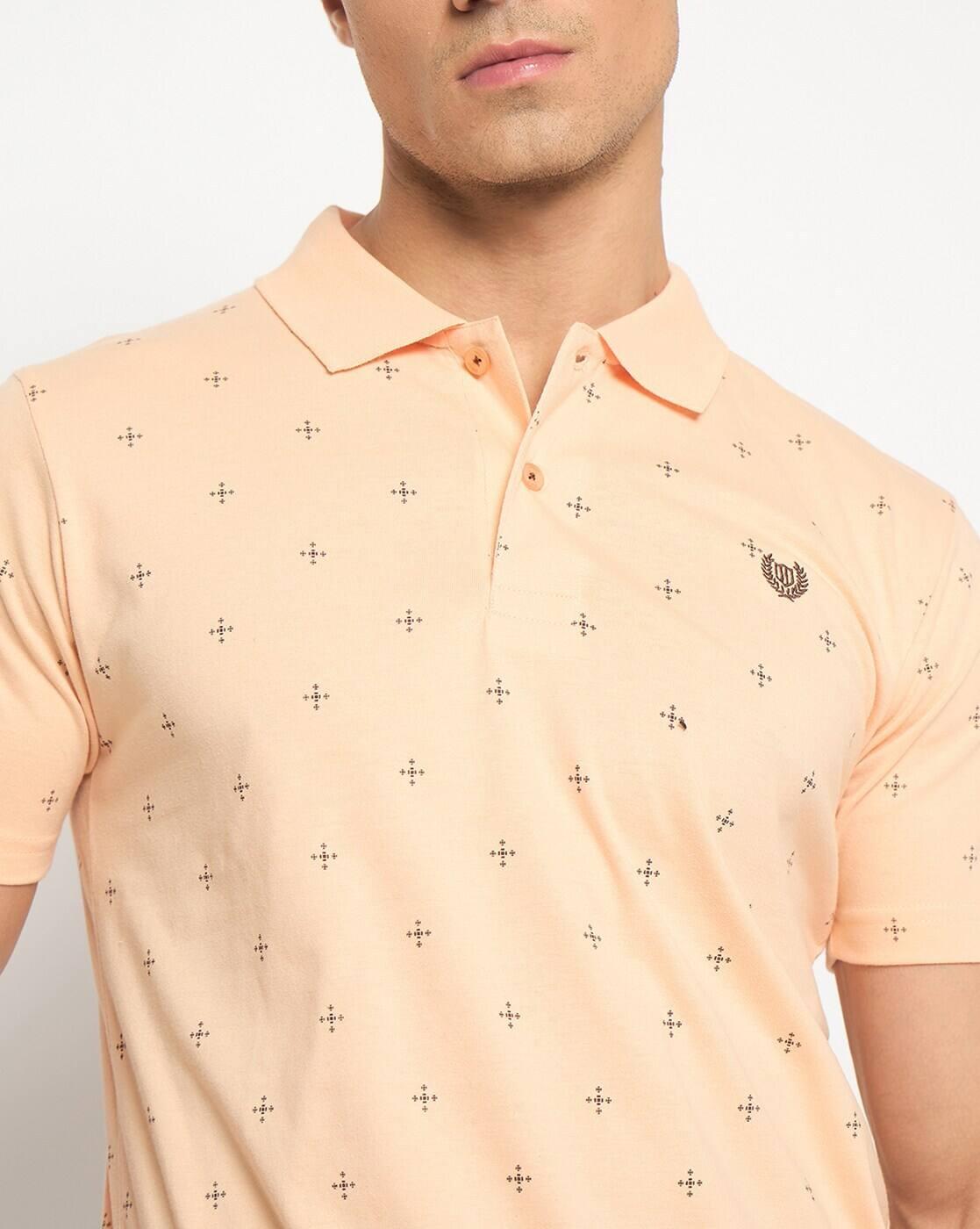 Men Geometric Print Slim Fit Polo T-Shirt