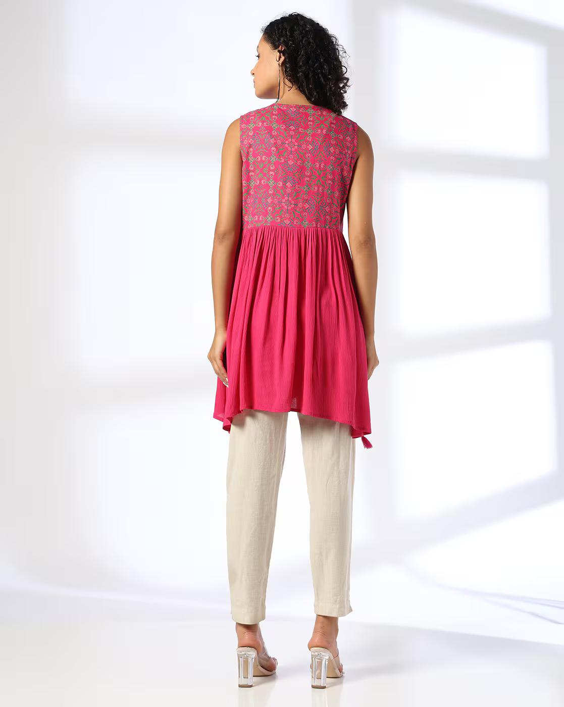CREPE TUNIC, PINK, XS