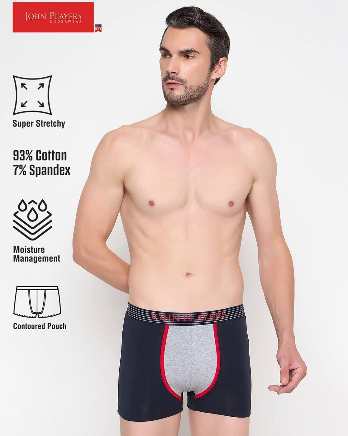 Men Colourblock Trunks with Elasticated Waist