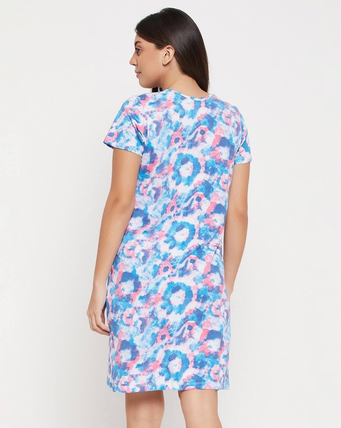 Women Tie & Dye Round-Neck Nightie