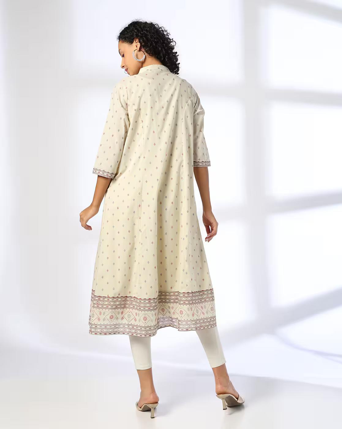 Women Checked A-Line Kurta with Jacket