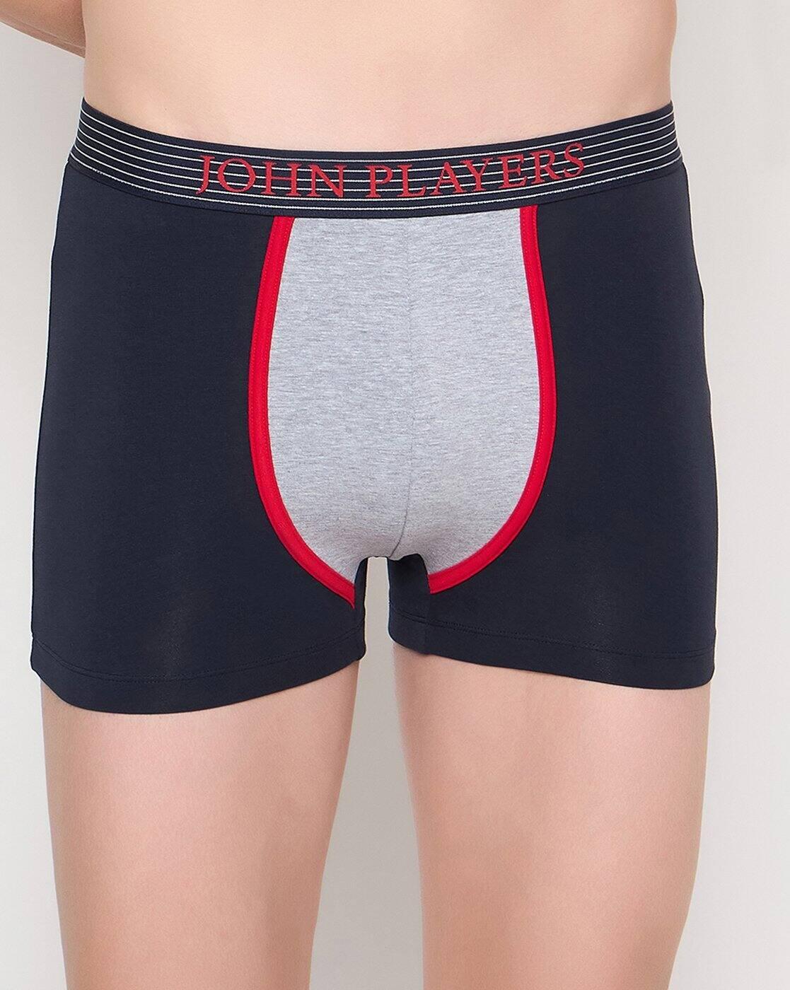 Men Colourblock Trunks with Elasticated Waist