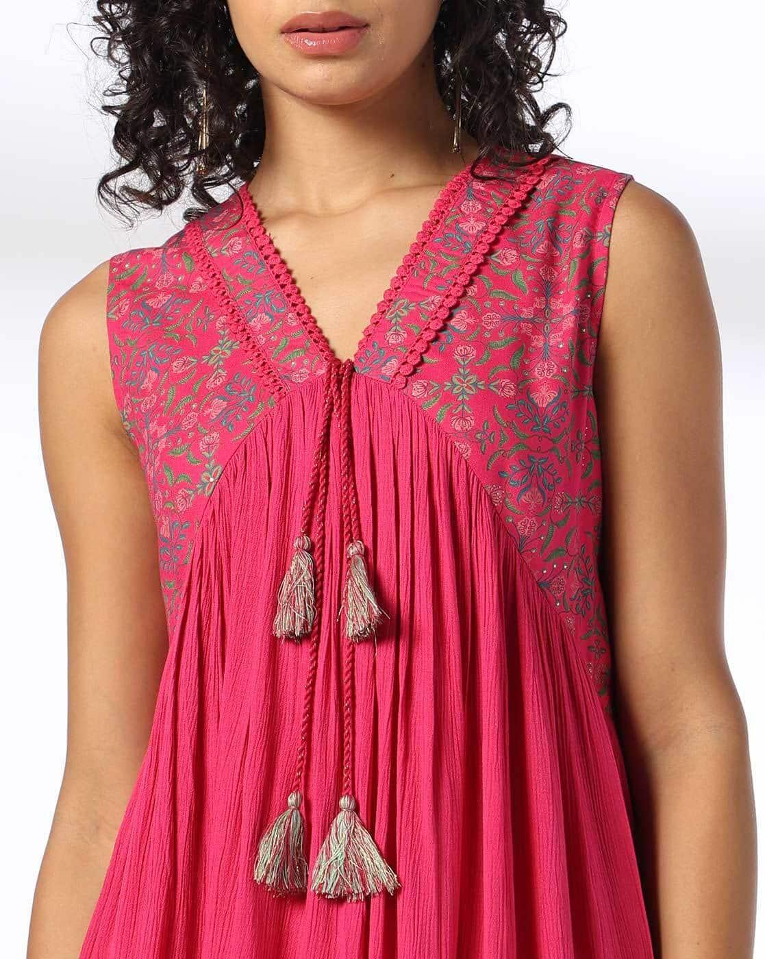 CREPE TUNIC, PINK, XS