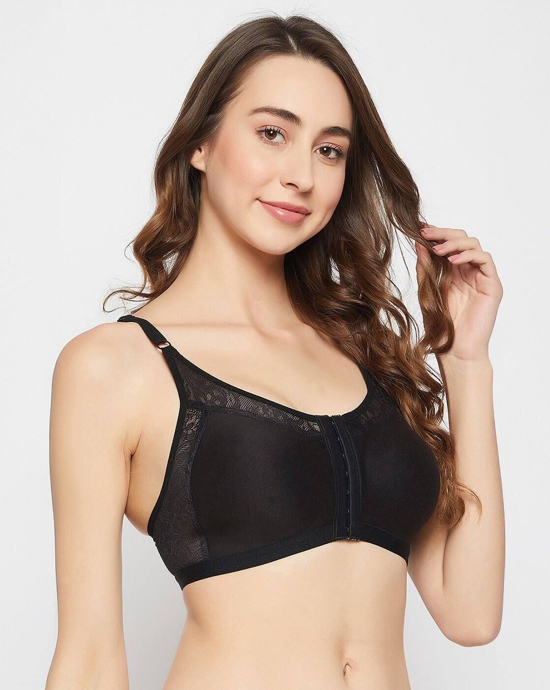 Non-Padded Non-Wired Spacer Cup Easy-On Front Open Full Figure Bra