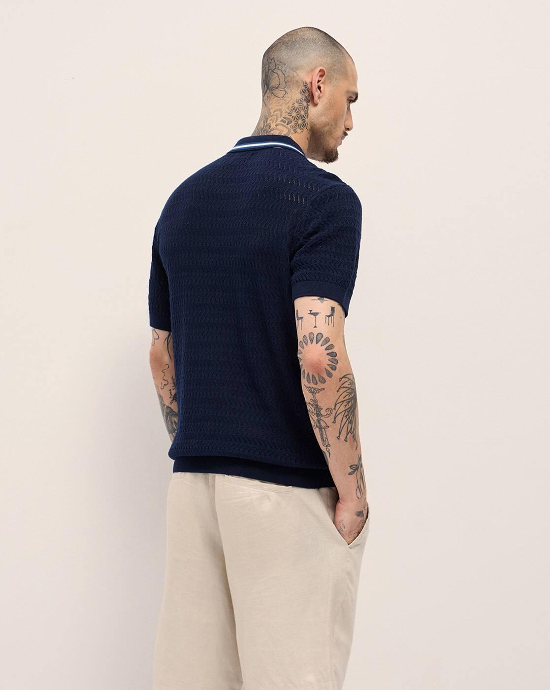 Men Cotton Slim Fit Polo T-Shirt