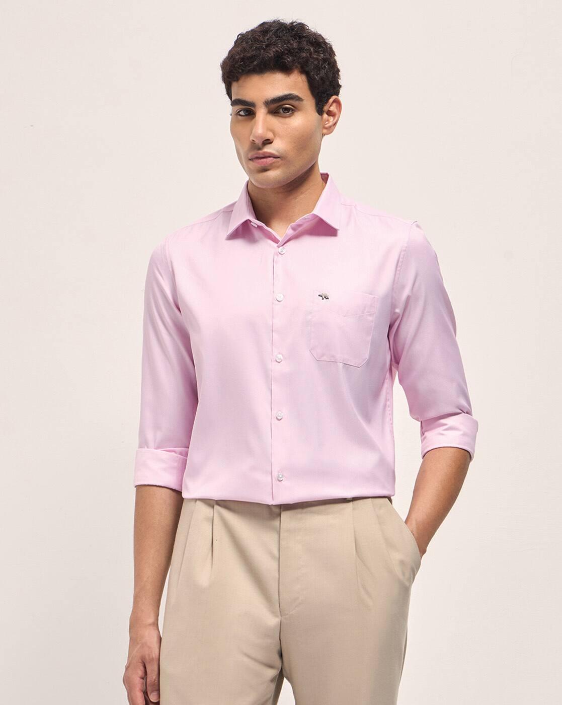 Men's Printed Tailored Fit Form, PINK, S