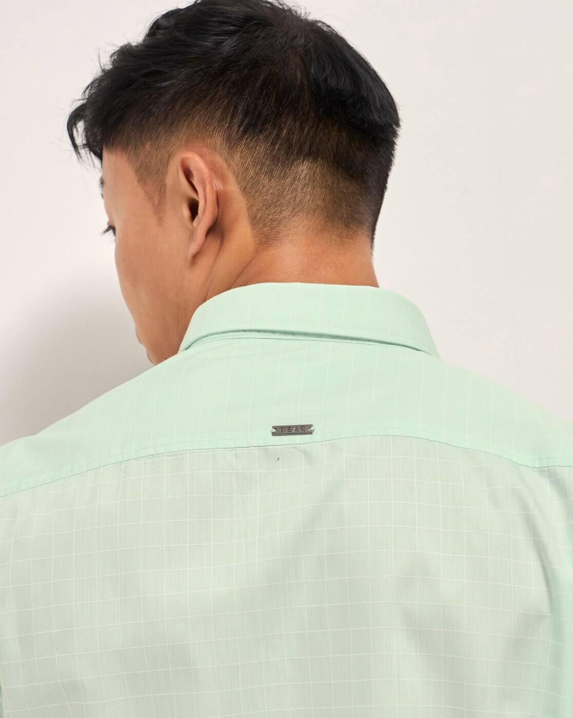 Men Tailored Fit Spread-Collar Shirt