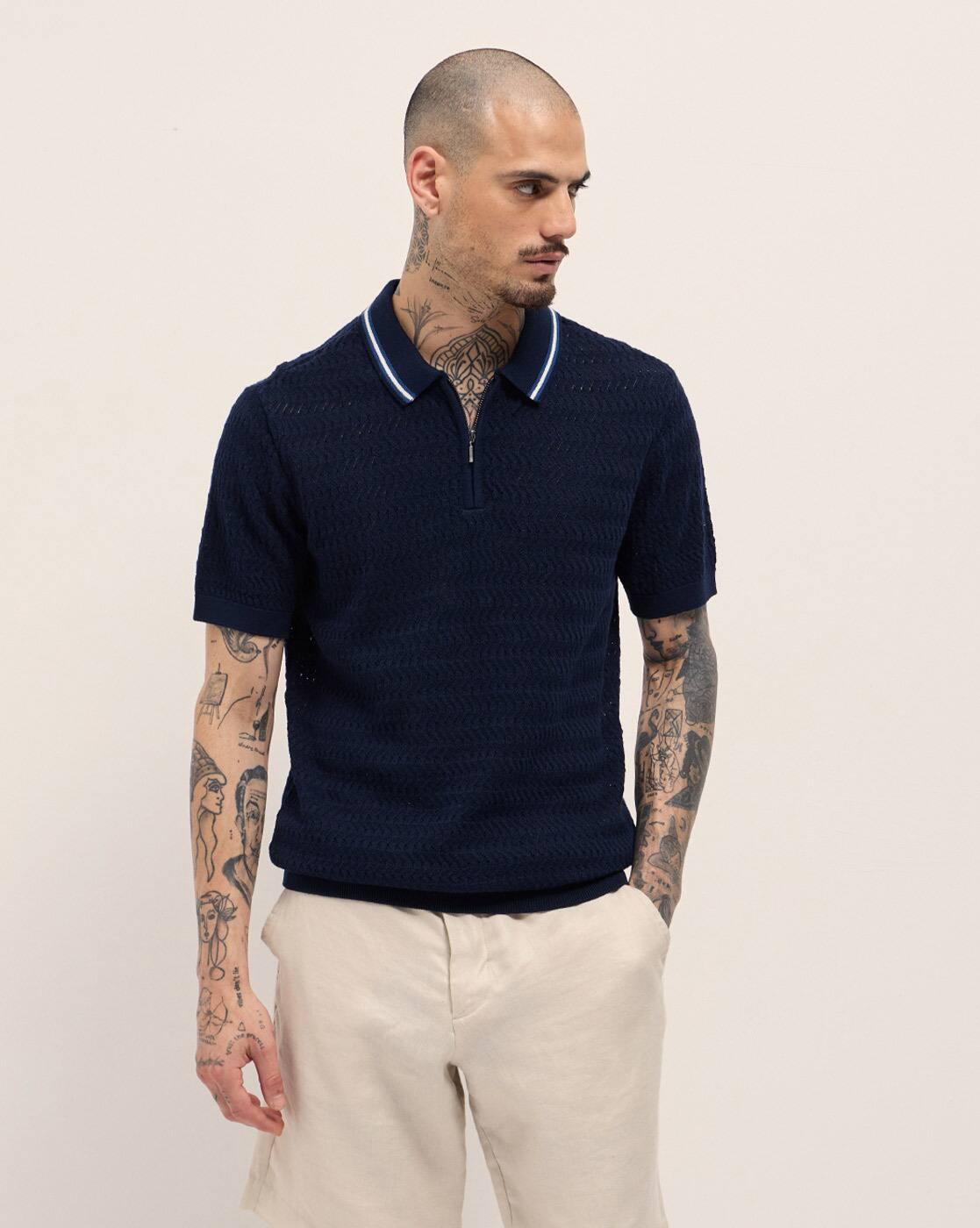 Men Cotton Slim Fit Polo T-Shirt