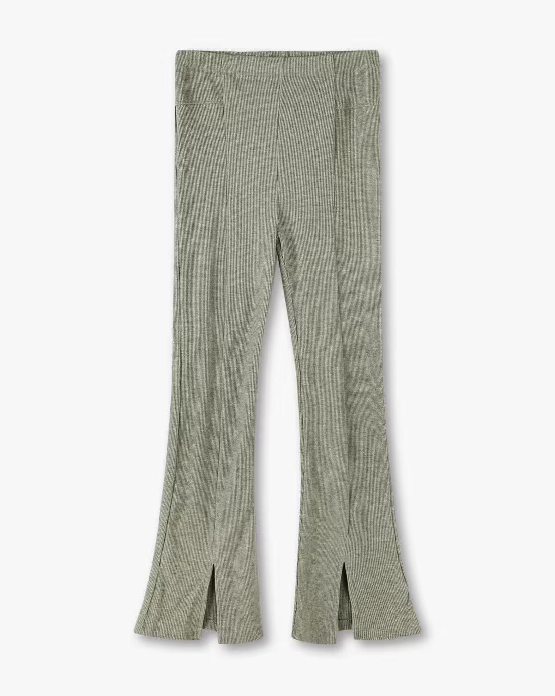 Girls Ribbed Relaxed Fit Flat-Front Trousers
