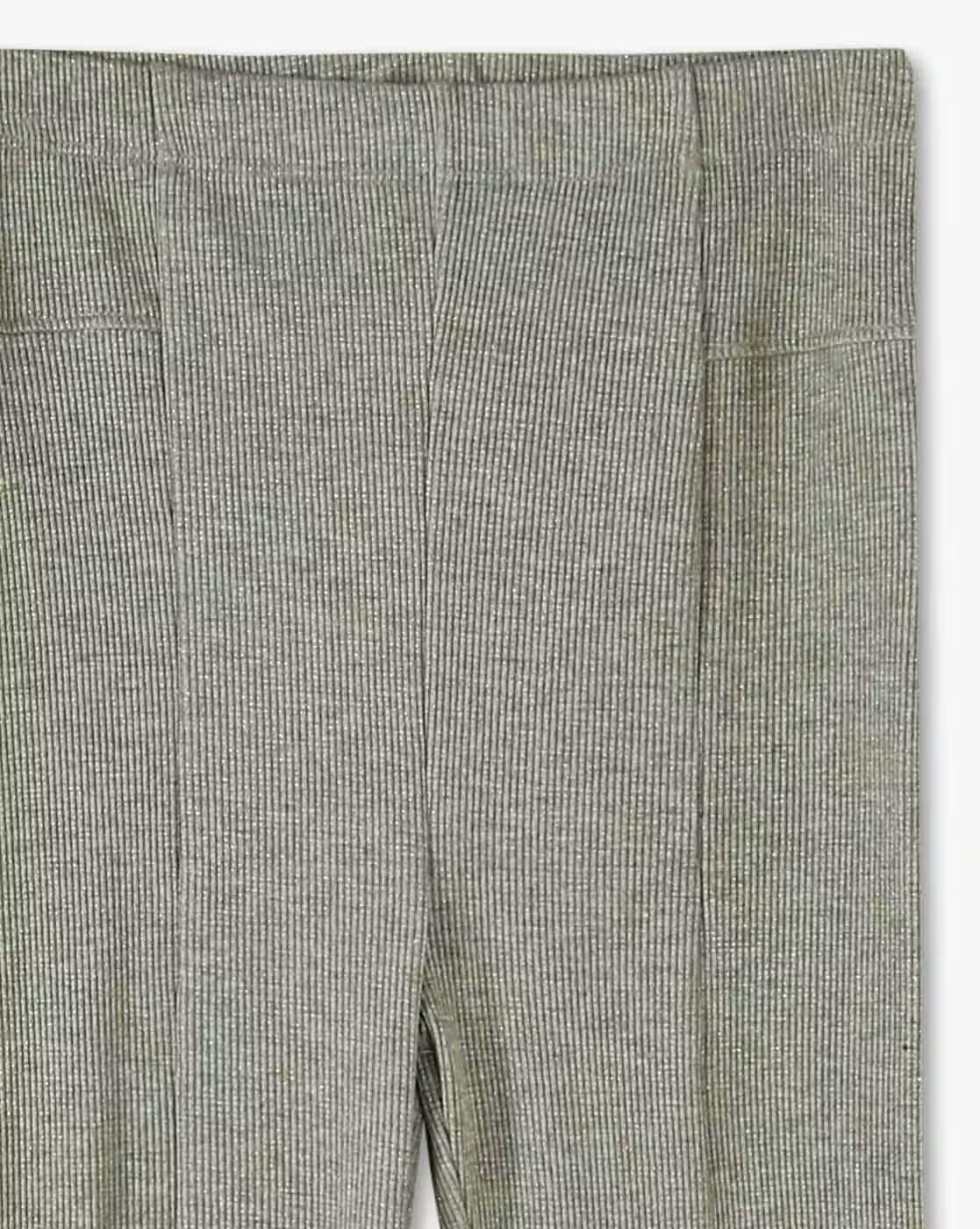Girls Ribbed Relaxed Fit Flat-Front Trousers