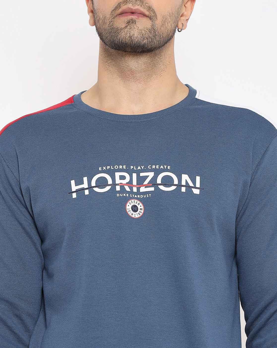 Men Typographic Print Regular Fit Sweatshirt