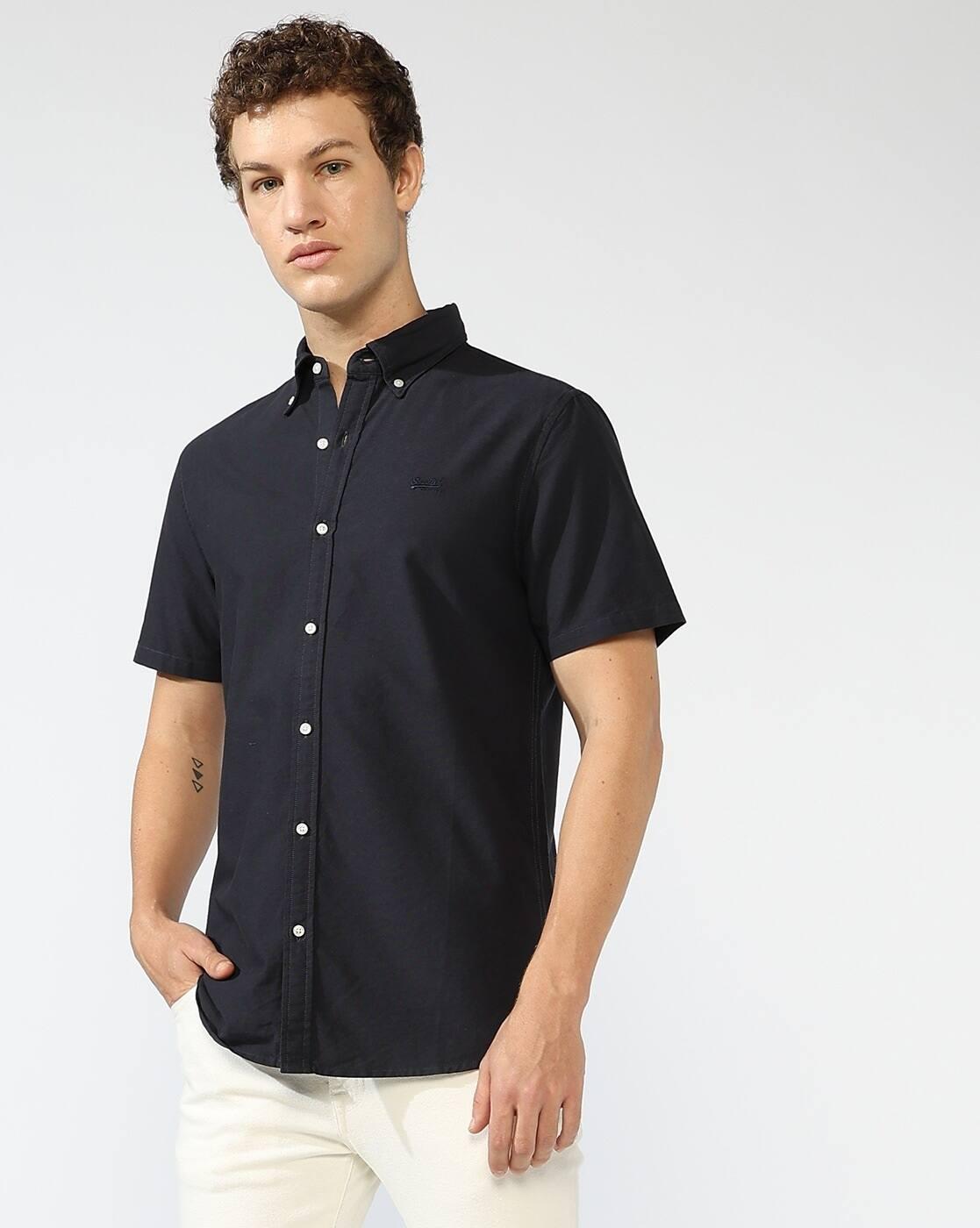 Short Sleeves Oxford Two Tone Shirt