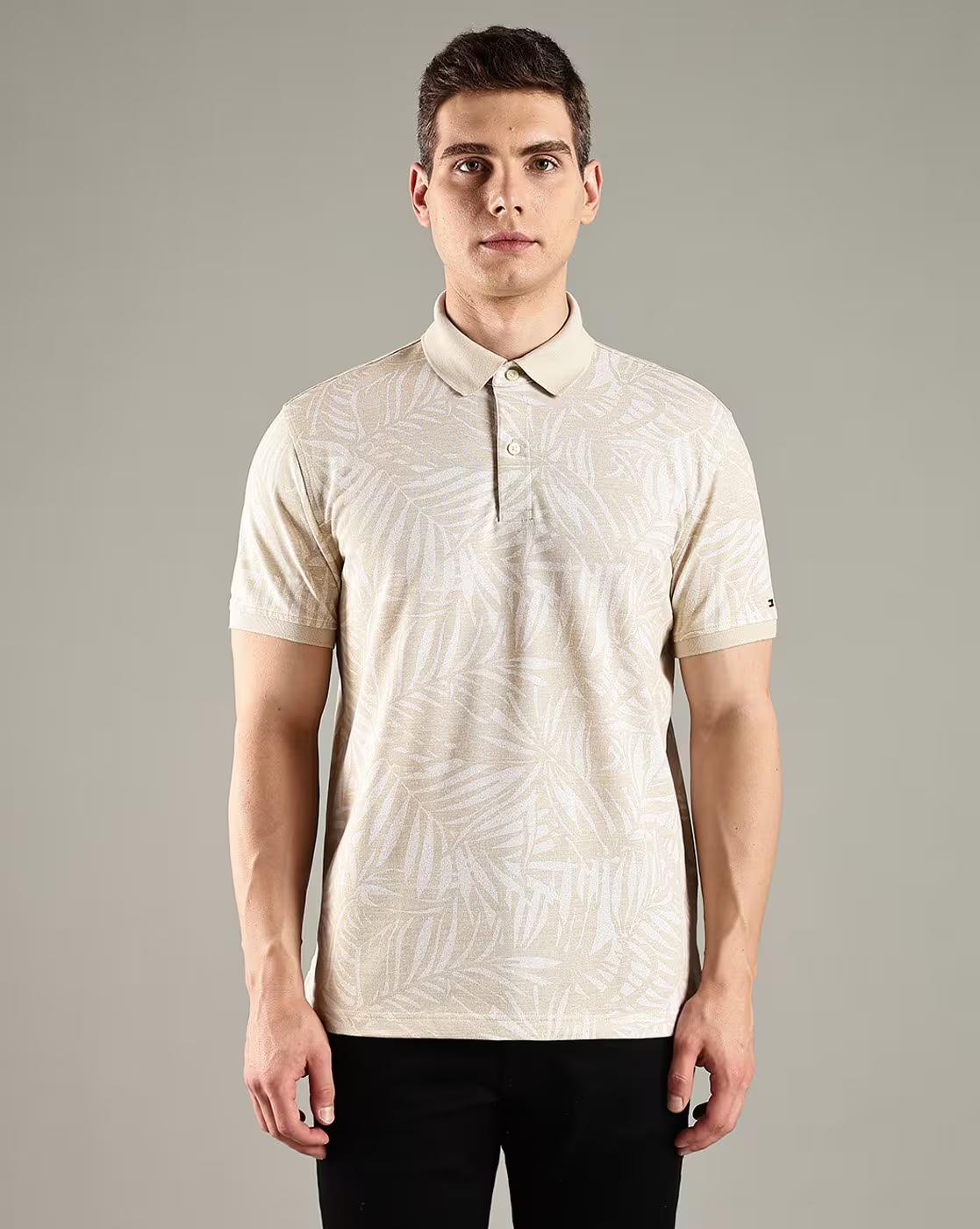 Men Tropical Print Regular Fit Polo T-Shirt