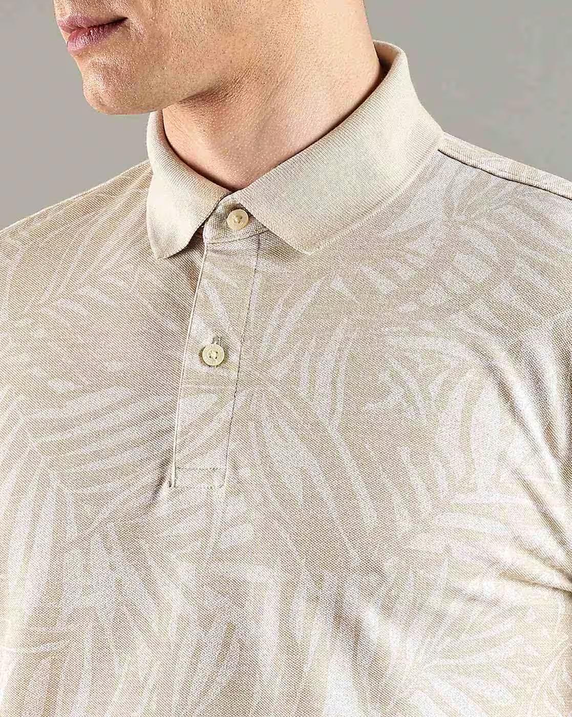 Men Tropical Print Regular Fit Polo T-Shirt