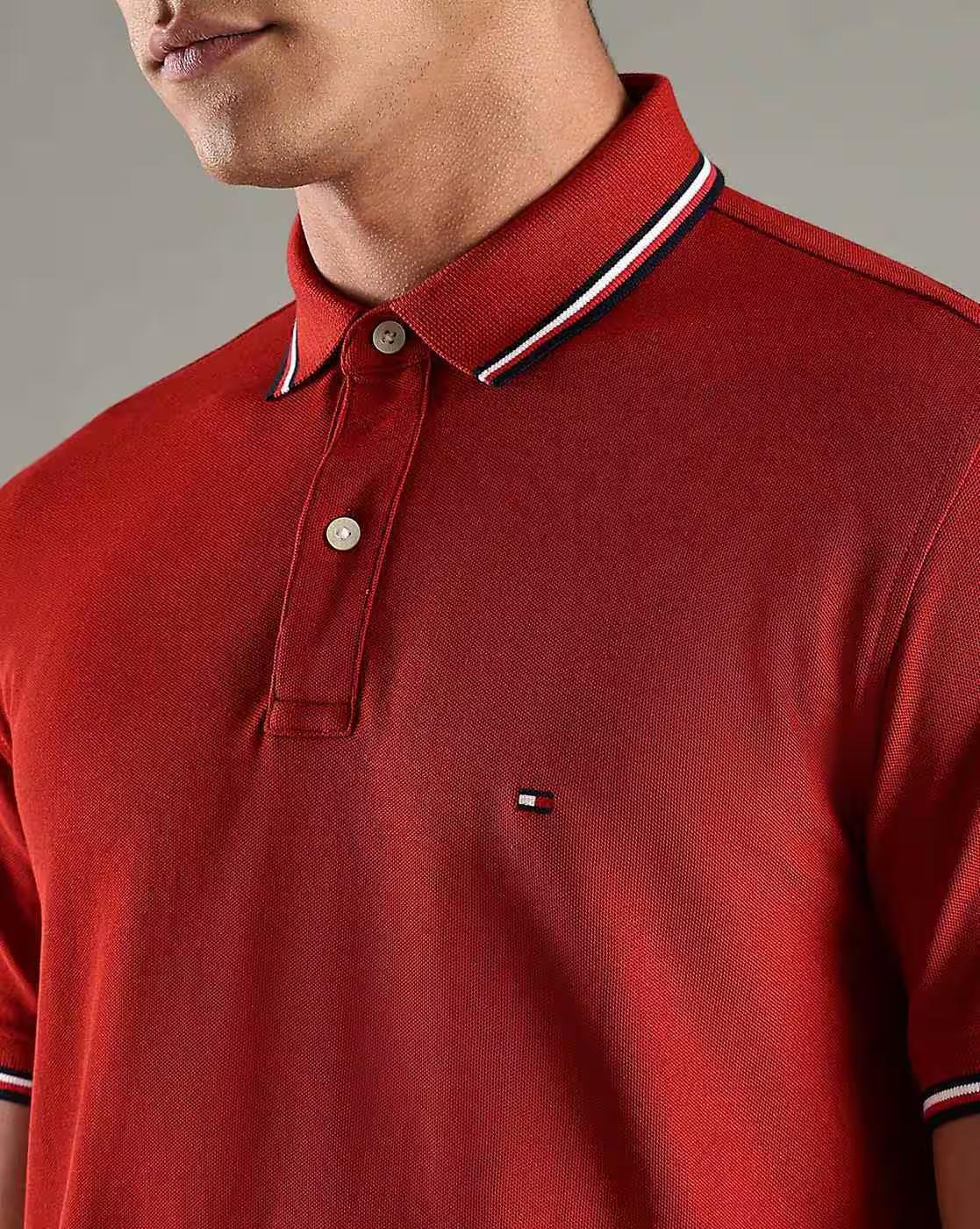 Men Regular Fit Polo T-Shirt with Contrast Tipping