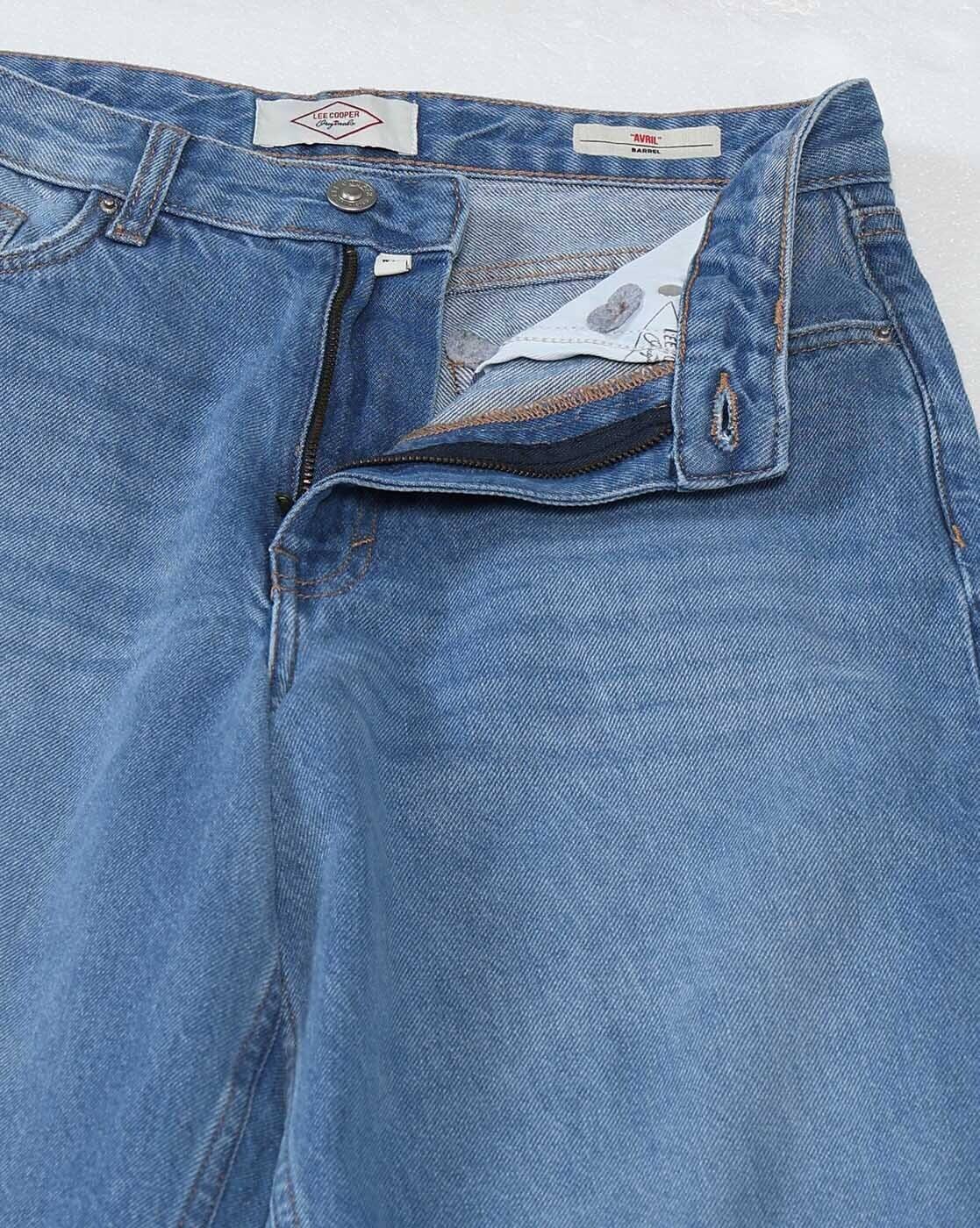 Women Mid-Wash High-Rise Barrel Fit Jeans
