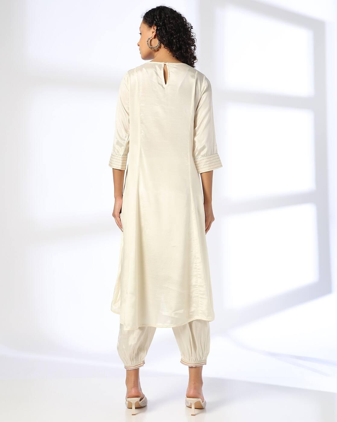 Women Embroidered A-Line Kurta with Pants Set