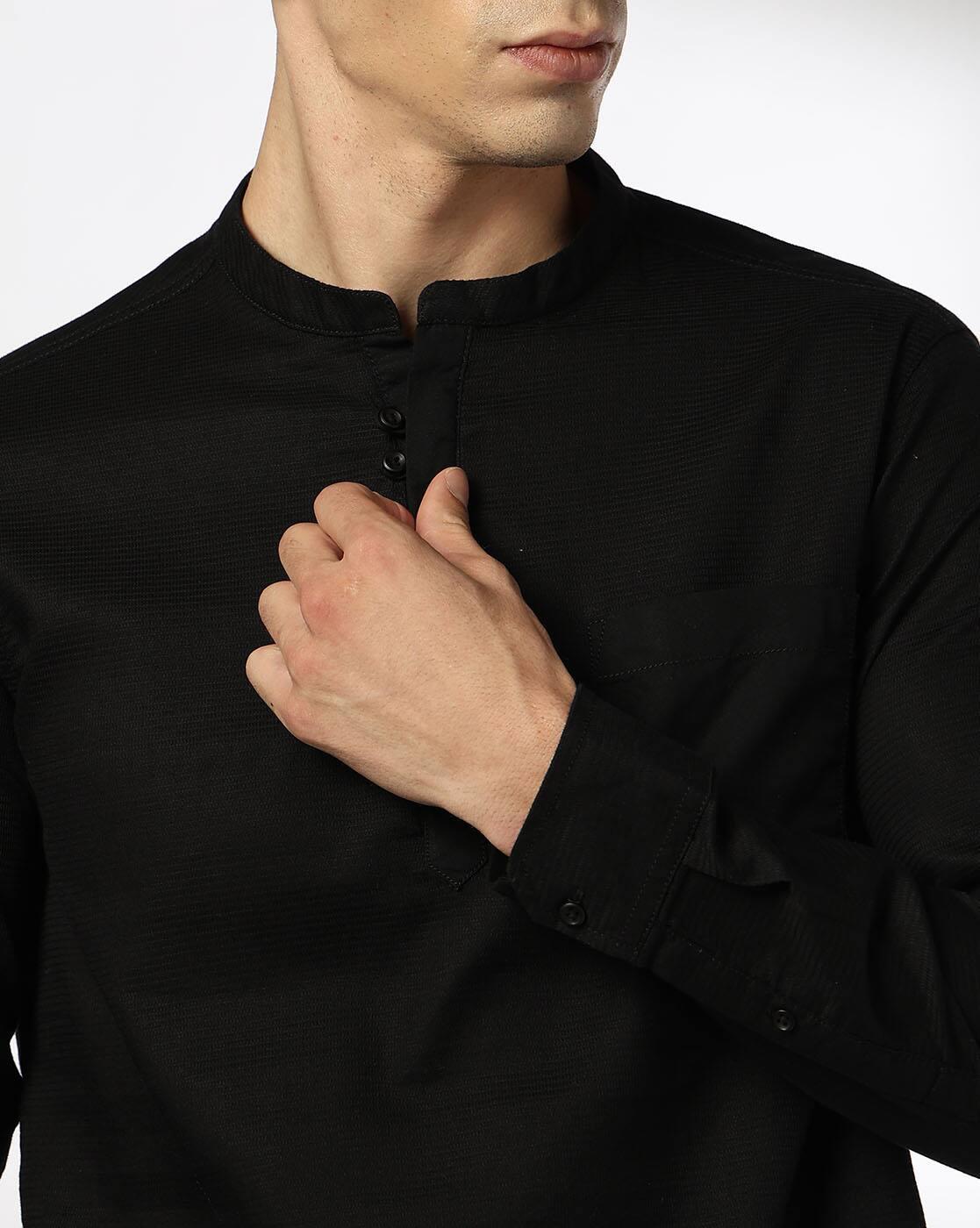 Men Slim Fit Shirt with Patch Pocket