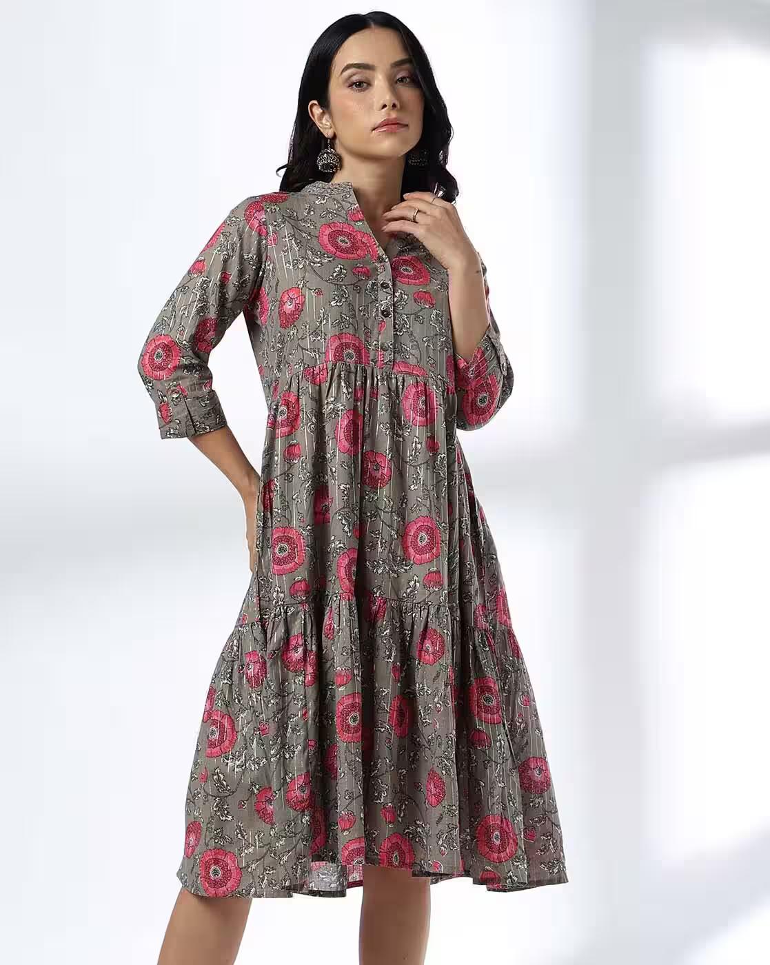 Grey lurex floral, LT GREY, L