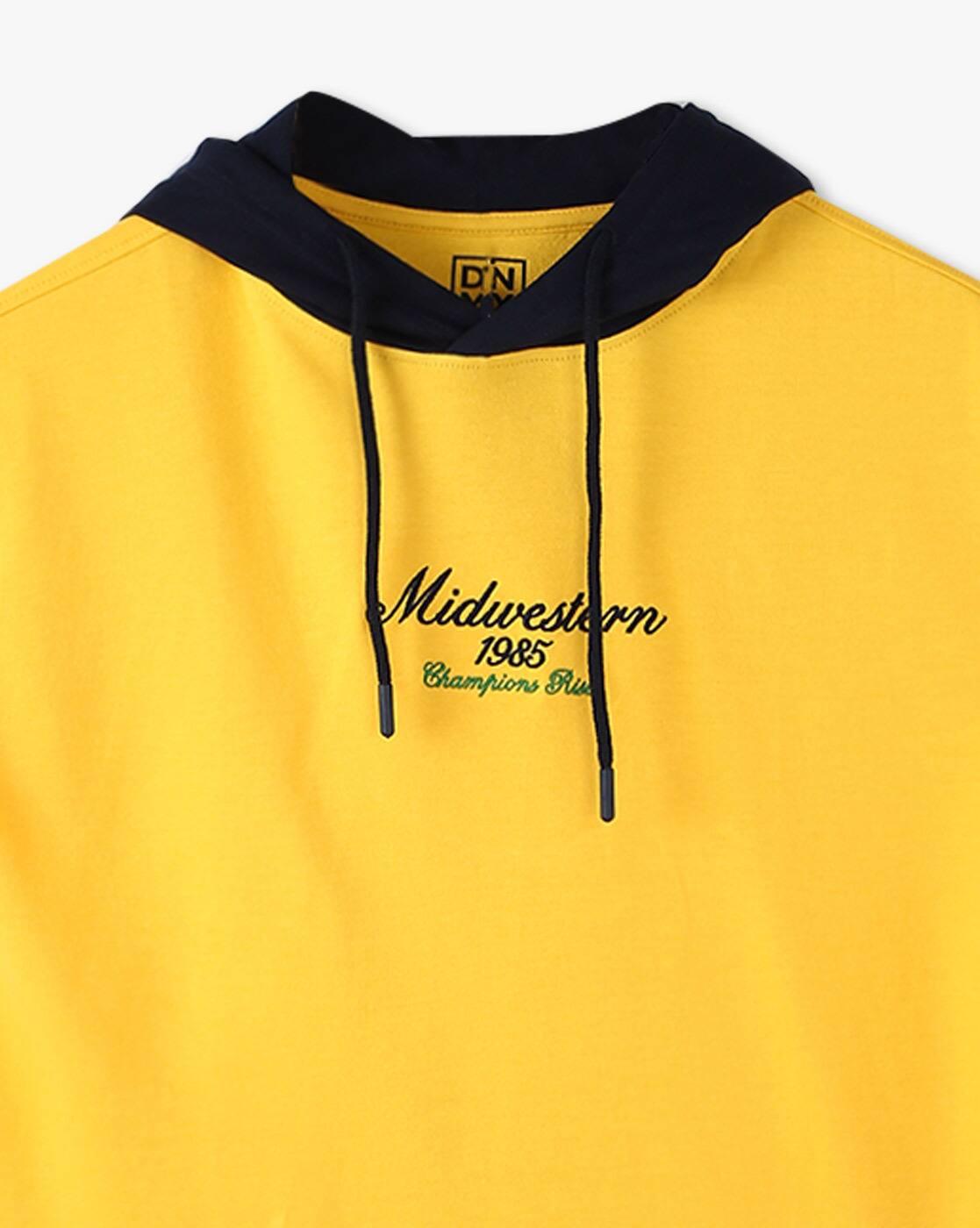 Boys Typographic Print Relaxed Fit Hooded T-Shirt