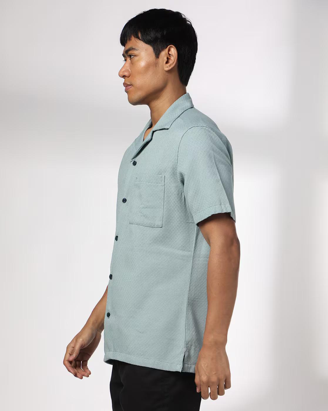 Men Patterned Relaxed Fit Shirt with Patch Pocket