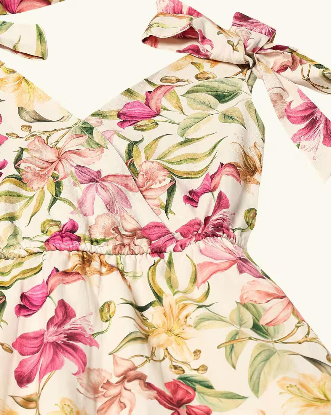 Women Floral Print V-Neck Fit & Flare Dress