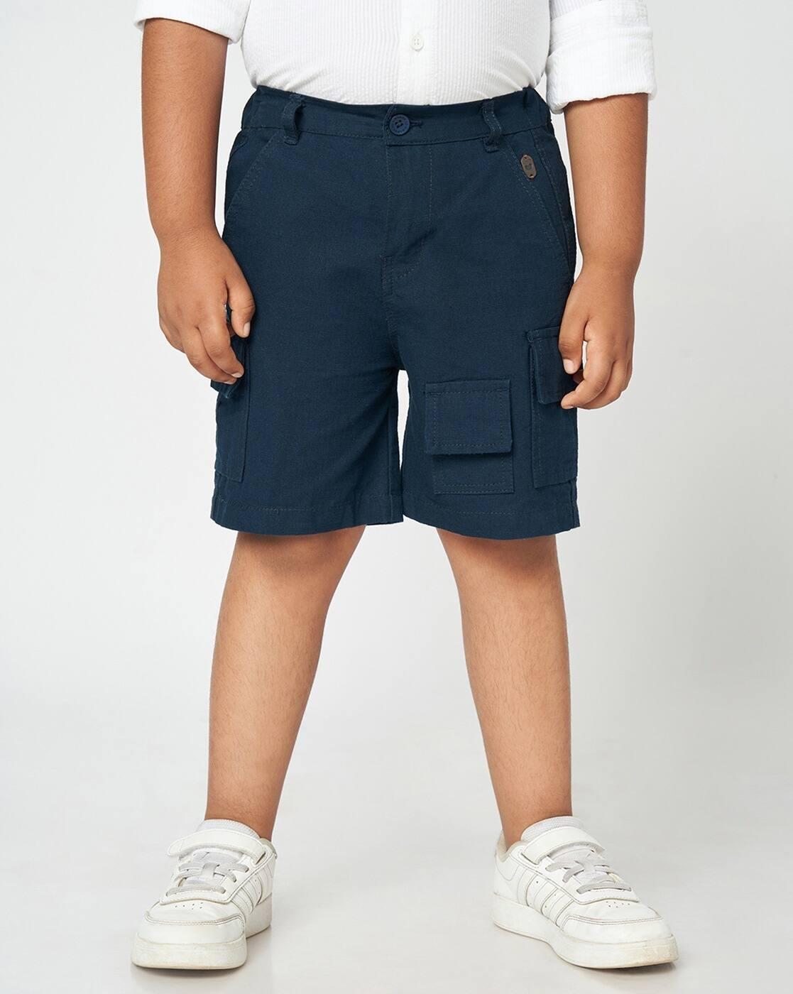 Boys Regular Fit Cotton Cargo Shorts
