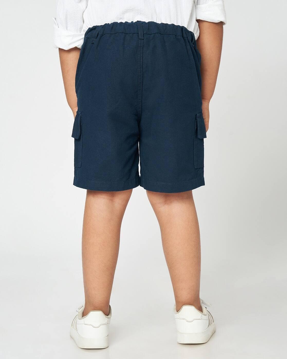 Boys Regular Fit Cotton Cargo Shorts