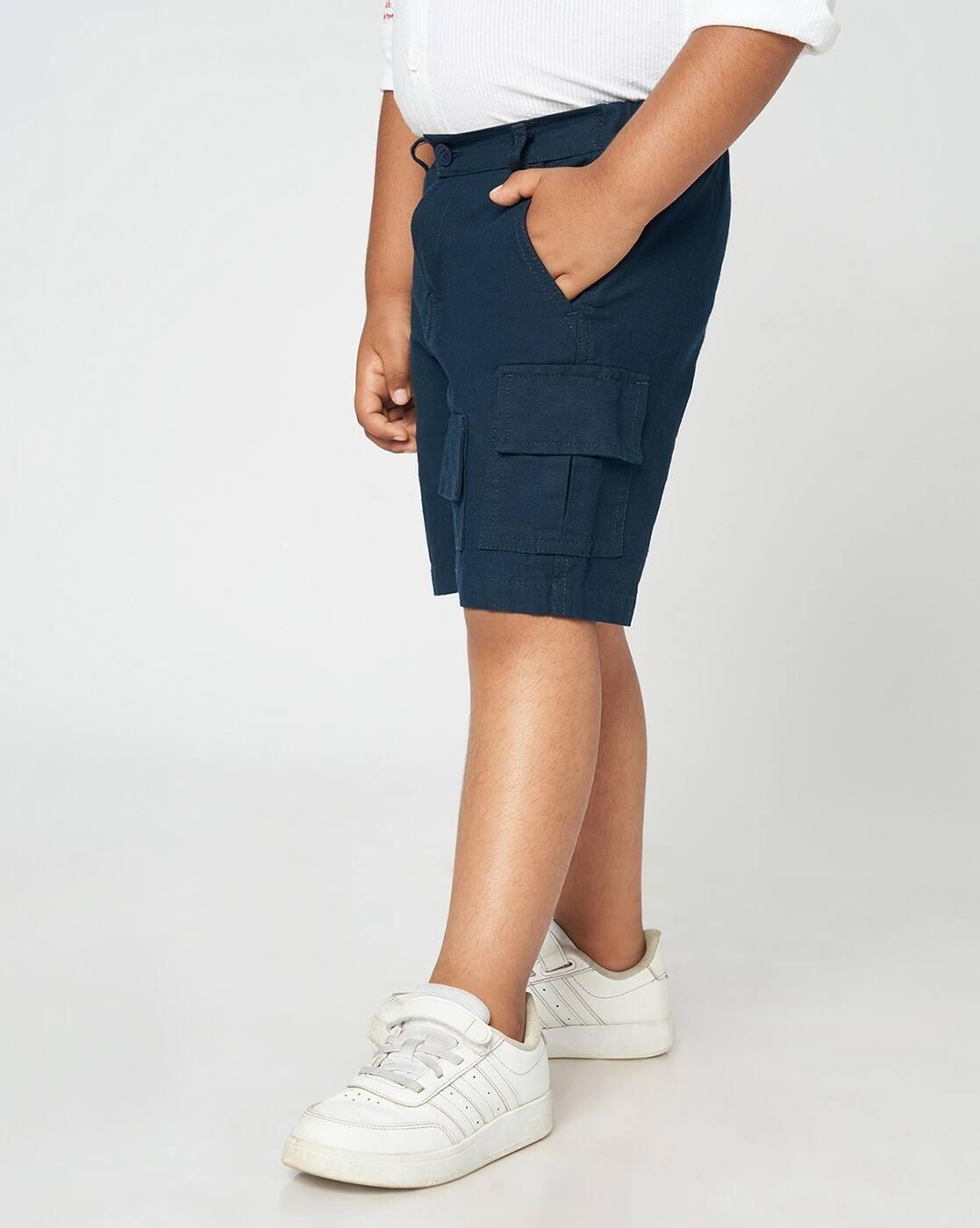 Boys Regular Fit Cotton Cargo Shorts