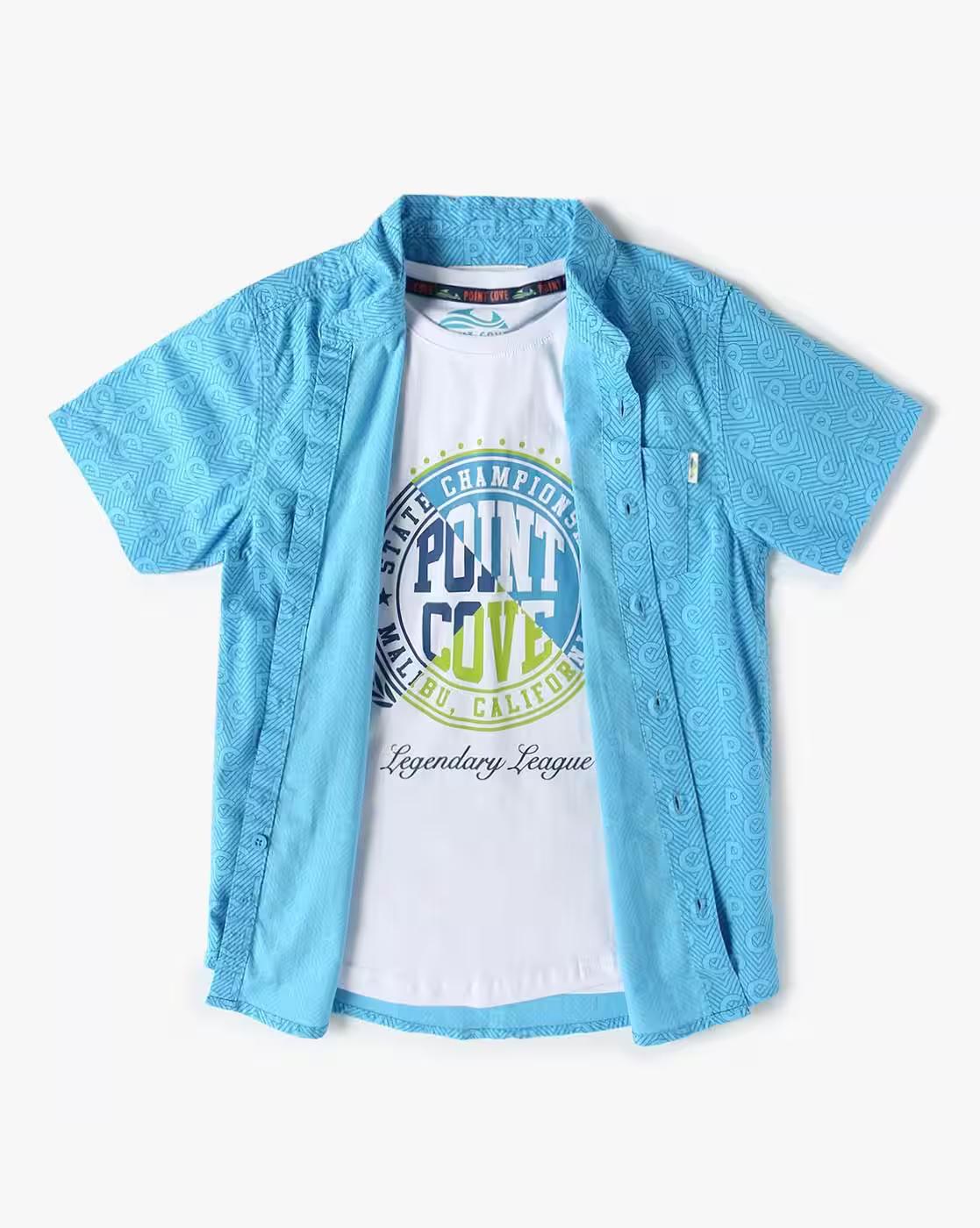 TWO PICE SET SHIRT AND T, MULTI, 3-4Y