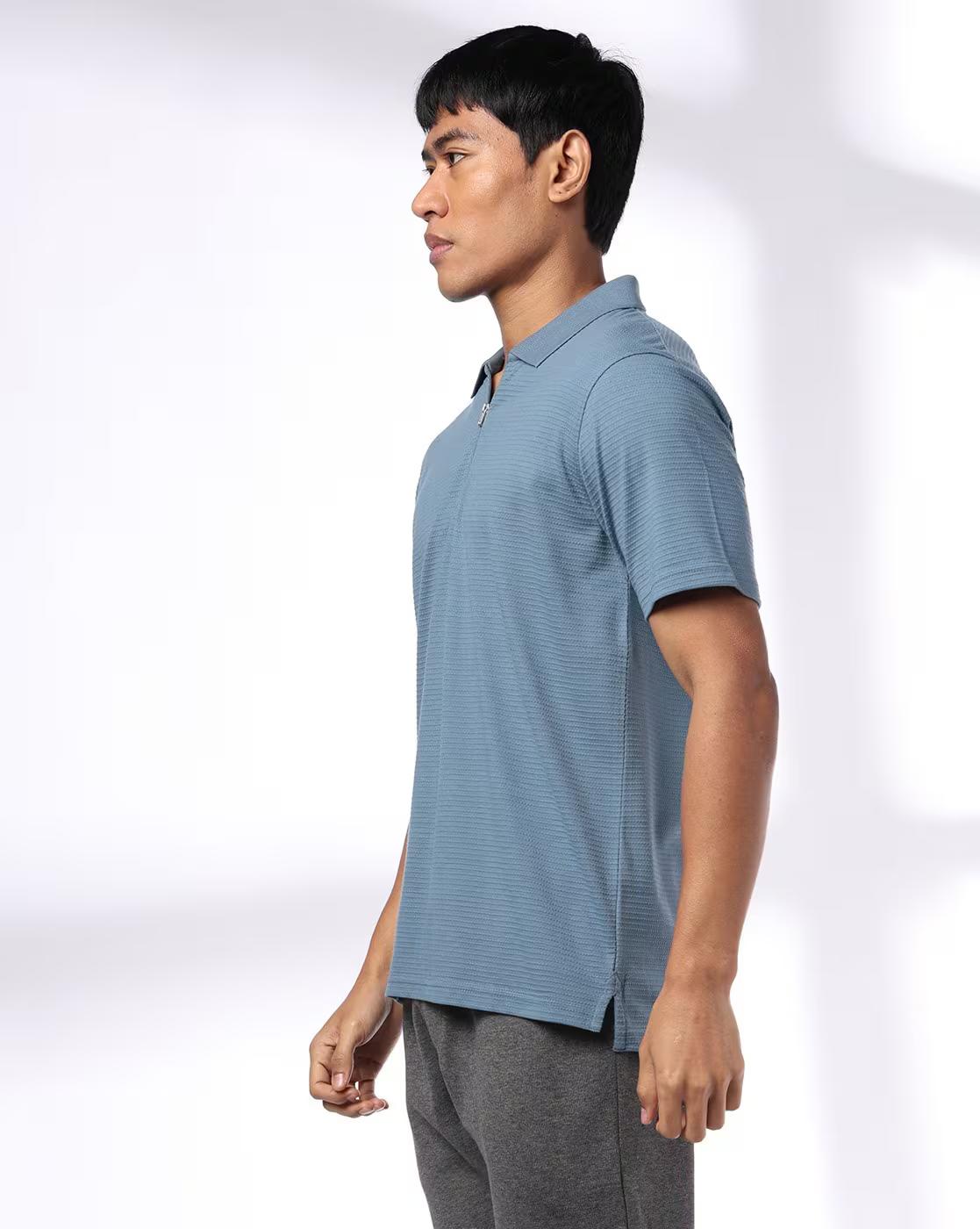Men Striped Regular Fit Polo T-Shirt