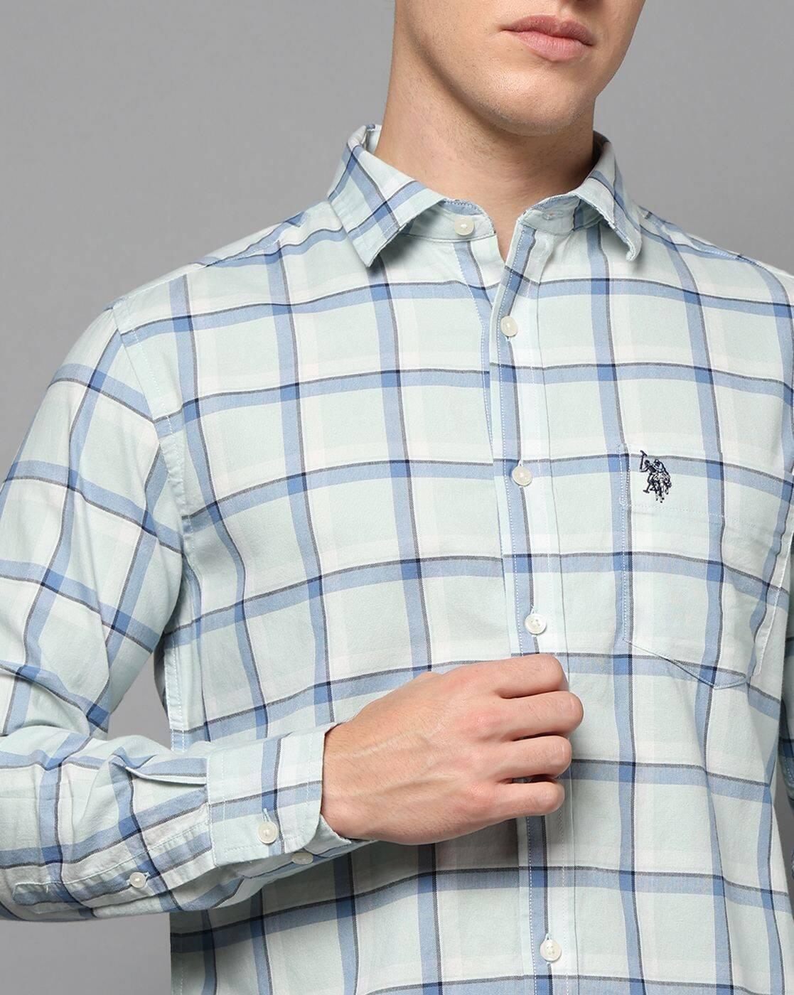 Men Checked Tailored Fit Shirt with Patch Pocket