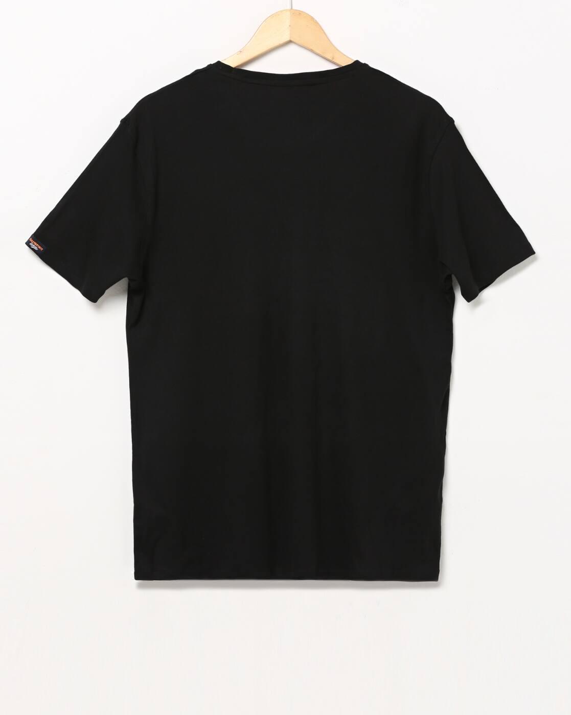 CORE RIB V NECK TEE, BLACK, XS