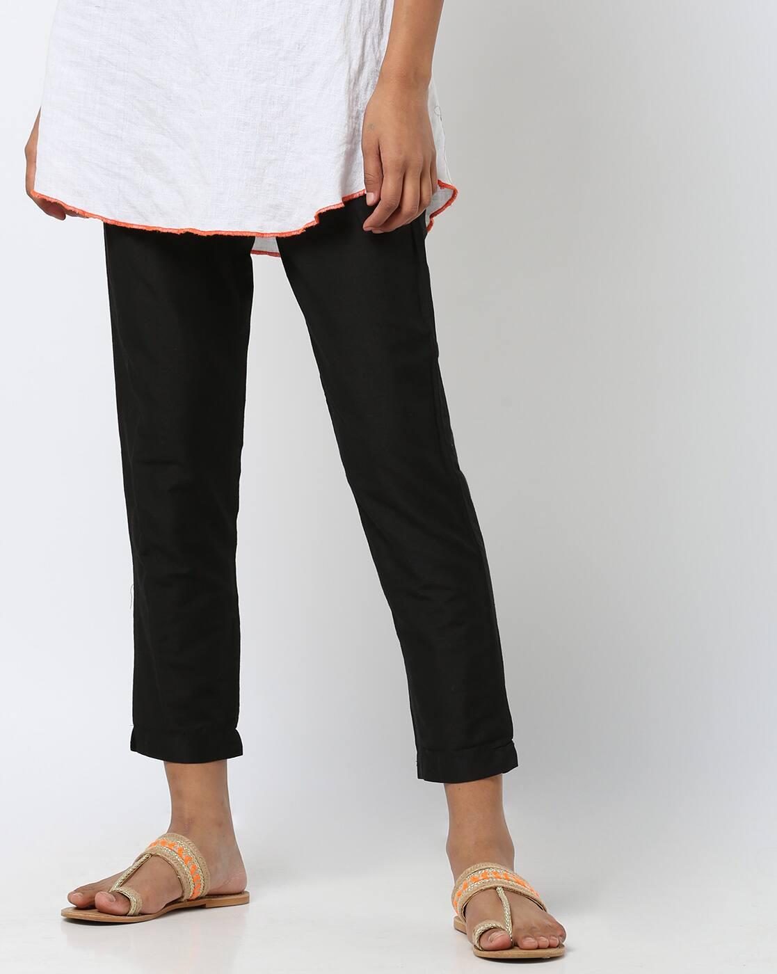 Mid-Rise Ankle-Length Pants