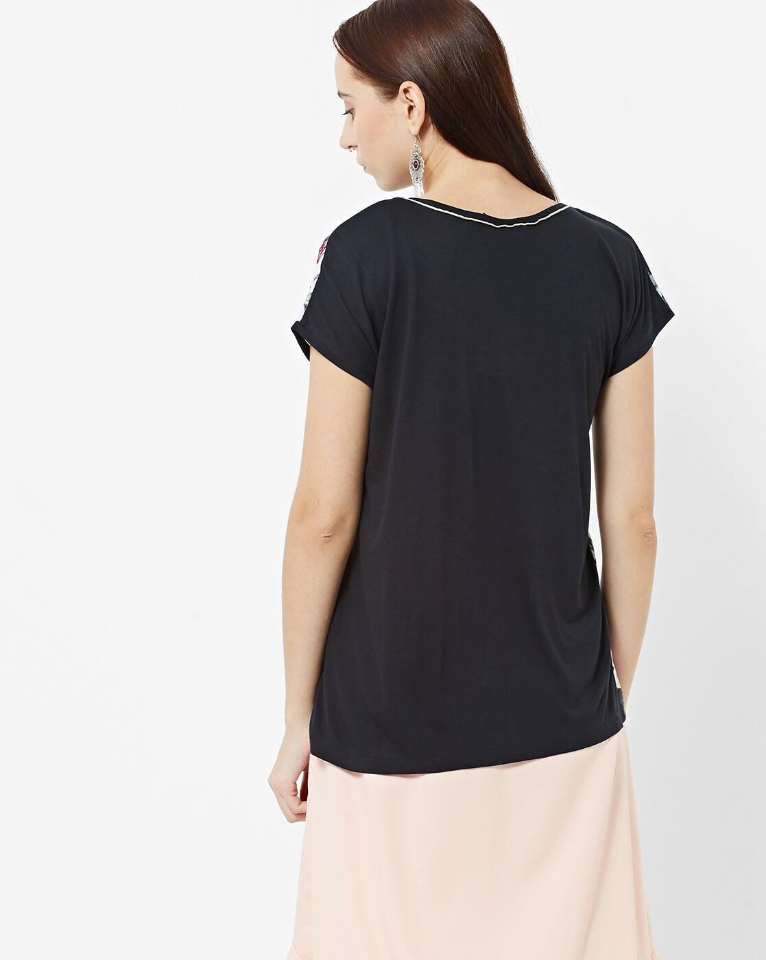 Floral Print Round-Neck Top