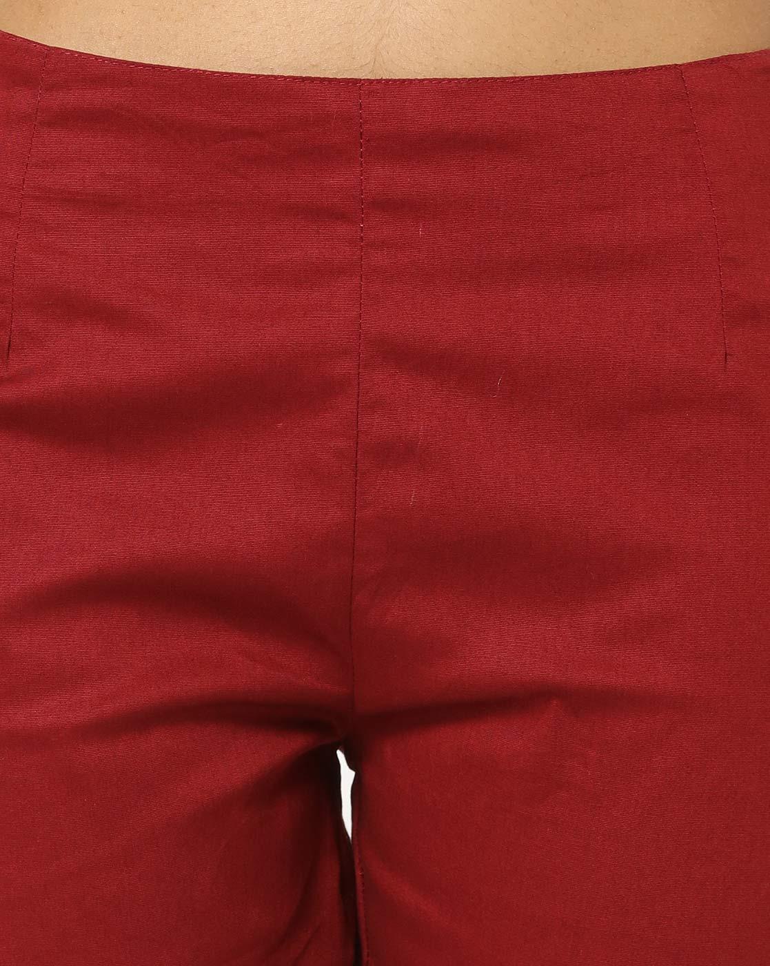Mid-Rise Pants with Semi-Elasticated Waist