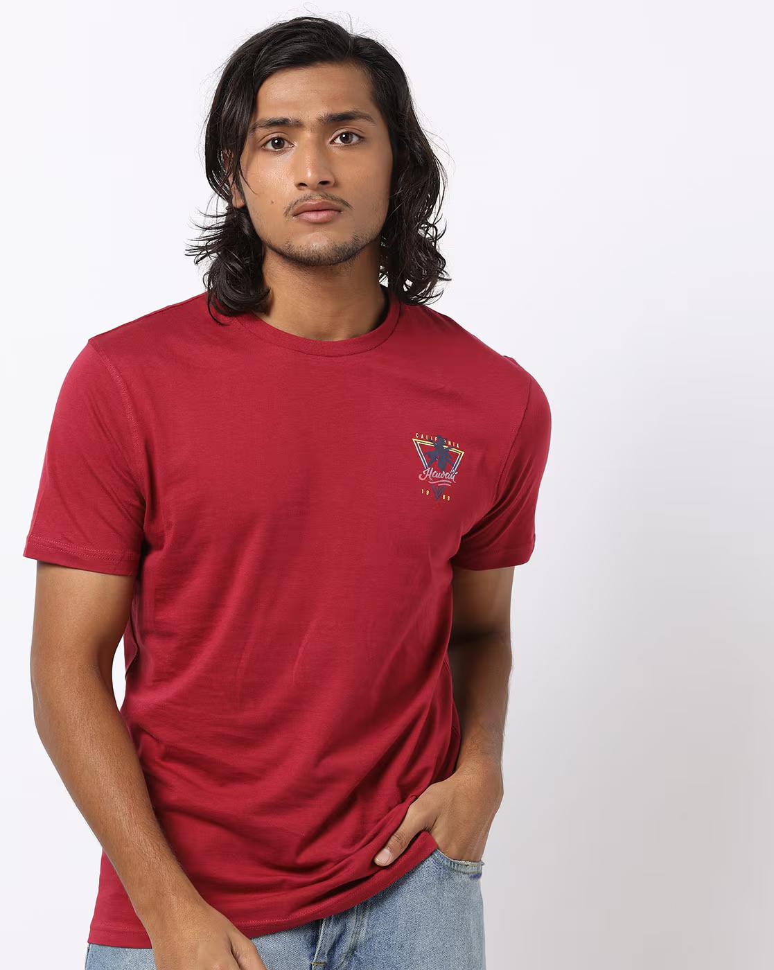 Placement Print Crew-Neck T-shirt